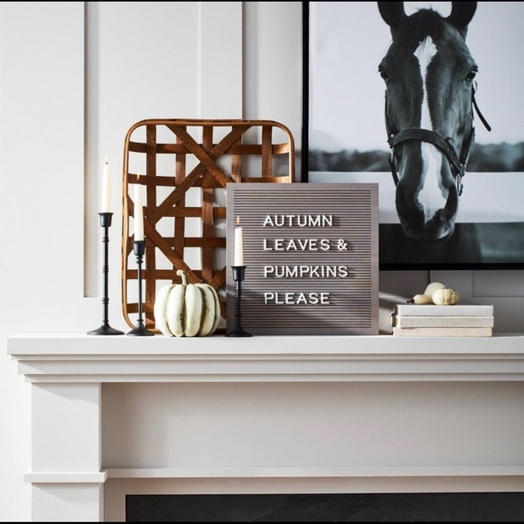 Grey wood letter board 14 inches by 14 inches , includes 181